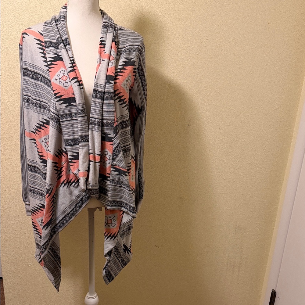 Aztec Patterned Open Front Cardigan - image 1